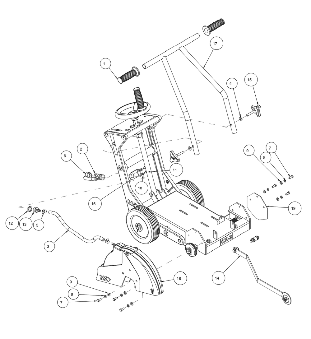 Section 05 Diagram and Parts List for MK-CX-3 159345 MK Diamond Concrete Saw